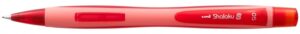 Uni-ball Shalaku S M5-228 Portaminas - Ancho de Trazo 0.5mm - 2 Minas HB Incluidas - Goma de Borrar Integrada - Color Rojo