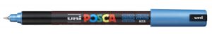 Posca PC-1MR Marcador de Pintura - Punta Roller de Fibra 0.7mm - Tinta Pigmentada Base al Agua - Linea Extrafina - Resistente a la Luz - Color Azul