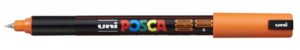 Posca PC-1MR Marcador de Pintura - Punta Roller de Fibra 0.7mm - Linea Extrafina - Tinta Pigmentada Base al Agua - Resistente a la Luz - Color Naranja