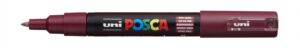 Posca PC-1M Marcador de Pintura - Punta Conica 0.7mm - Tinta Base al Agua - Resistente a la Luz - No Permanente - Color Vino