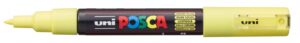 Posca PC-1M Marcador de Pintura - Punta de Poliester Conica 0.7mm - Tinta Base al Agua - No Permanente - Resistente a la Luz - Color Amarillo Sol