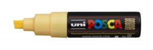 Posca PC-8K Marcador de Pintura - Punta Biselada Acrilica 8mm - Tinta Base al Agua - Resistente a la Luz - No Permanente - Color Naranja Claro