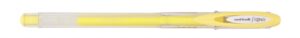 Uni-ball Signo Angelic UM-120AC Boligrafo de Tinta Gel - Punta de Bola 0.7mm - Tinta Resistente al Agua y Luz - Escribe en Papel Negro y Blanco - Color Amarillo