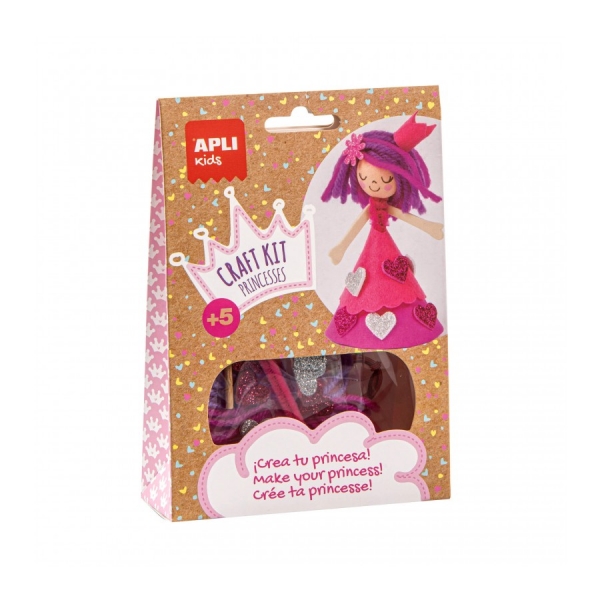 Apli Mini Kit de Manualidades Princesa Rosa - Reduce Estres - Aumenta Autoestima - Mejora Memoria - Desarrolla Coordinacion - Enriquecimiento Personal - Recomendado +5 Años