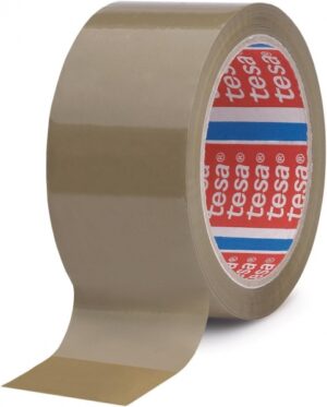 Tesa 4089 Precinto de Embalar 50mm x 66 Metros - Fabricado en Polipropileno - Adhesivo de Caucho Natural - Color Marron