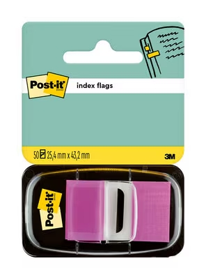 Post-it Index Dispensador con 50 Marcadores Reposicionables 25.4 x 43.2mm - Adherencia Firme - Para Marcar, Señalar o Destacar Informacion - 7000144933 - Color Lila