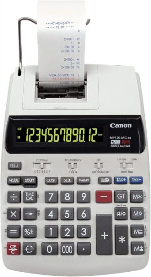 Canon MP120-MG-ES  Calculadora de Impresion con Pantalla LCD de 1 Linea 12 Digitos - Impresion en Negro y Rojo - Diseño de Teclado Espacioso