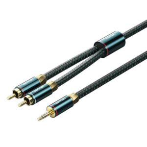 Vention Cable Jack 3.5 a 2xRCA Macho - 1m - Trenzado - Color Verde
