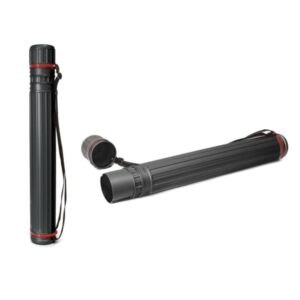 Tubo Portaplanos Grande - Medidas 8x64cm - Con Tapa y Bandolera - Color Negro