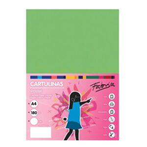 Fabrisa Pack de 50 Cartulinas 180 g/m² - Tamaño A4 - Color Verde