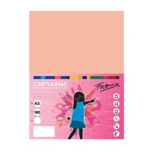 Fabrisa Pack de 25 Cartulinas 180 g/m² - Tamaño A3 - Color Salmon