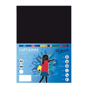 Fabrisa Pack de 25 Cartulinas 180 g/m² - Tamaño A3 - Color Negro