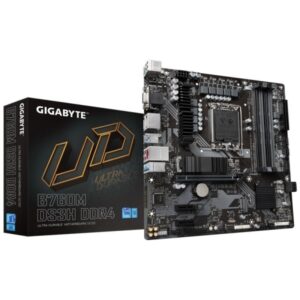 Gigabyte B760M DS3H Placa Base Intel LGA1700 4x DDR4 - M.2, SATA, PCIe4.0, HDMI, Displayport, USB 3.2, USB-C - MicroATX