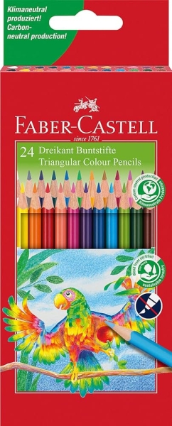 Faber-Castell Super Mine Ergonomics Pack de 24 Lapices de Colores Triangulares Ergonomicos - Mina de 4mm - Resistencia a la Rotura - Colores Surtidos