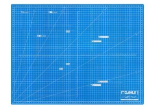 Dahle 10692 Plancha de Corte A2 45x60cm - 5 Capas con Nucleo Resistente al Corte - Lineas de Orientacion - Color Azul