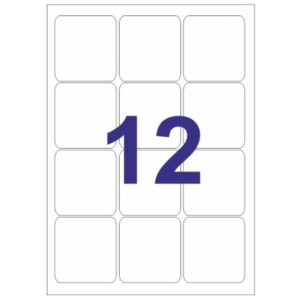 Multi3 Pack de 1.200 Etiquetas Tamaño 63.5x72mm - Adhesivo Permanente - Cantos Romos - Color Blanco