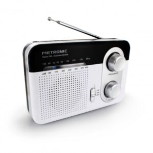 Metronic Radio Portatil AM/FM y Onda Larga - Colo blanco