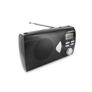 Metronic Radio Portatil AM/FM con Funcion Alarma - Pilas - Color Negro