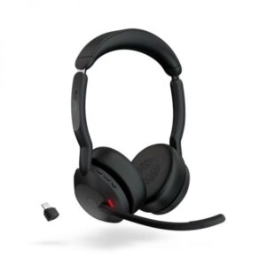 Jabra Evolve2 55 MS Auriculares Estero Link 380 con Microfono - Bluetooth - USB-C - Cancelacion de Ruido - Diadema Ajustable - Color Negro