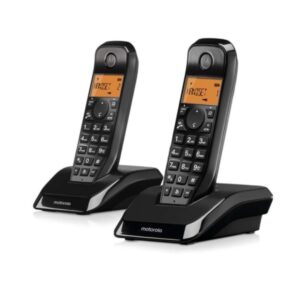 Motorola S1202 Telefono Inalambrico Dect + 1 Supletorio - Identificador de Llamada - Contestador - Manos Libres - Color Negro