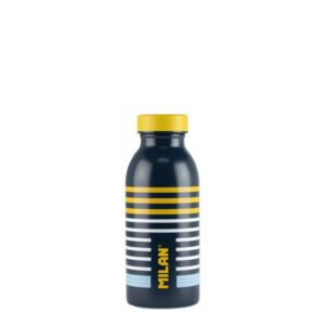 Milan Serie Especial Swims Botella Isotermica 0.35L - Doble Pared de Acero Inoxidable - Liquidos Calientes hasta 12h, Frios hasta 24h - Color Azul Marino/Amarillo