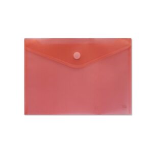 Sobre Portadocumentos A4 - Cierre de Velcro - Fabricado en Polipropileno - Medidas 325x230mm - Rojo Transparente