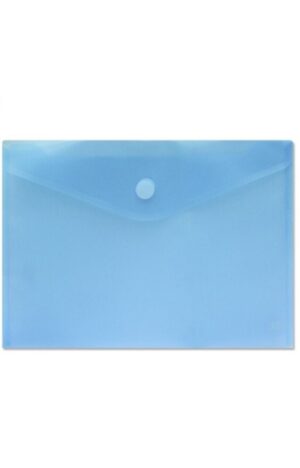 Sobre Portadocumentos A4 - Cierre de Velcro - Fabricado en Polipropileno - Medidas 325x230mm - Azul Transparente