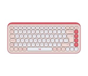 Logitech Pop Icon Keys Teclado Inalambrico - Bluetooth - Indicadores Luminosos - Autonomia hasta 36 Meses - Color Blanco y Naranja