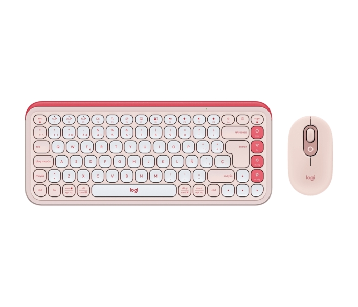 Logitech Pop Icon Combo Pack Inalambrico Teclado Multimedia + Raton - Bluetooth - Autonomia Teclado 36 Meses - Raton 24 Meses - Color Rosa y Blanco