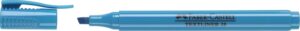 Faber-Castell Textliner 38 Marcador Fluorescente - Cuerpo Fino - Punta Biselada - Trazo Grueso y Fino - Tinta con Base de Agua - Color Azul