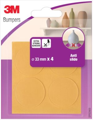 3M Pack de 4 Almohadillas Adhesivas Antideslizamiento - 33mm de Diametro - Color Transparente