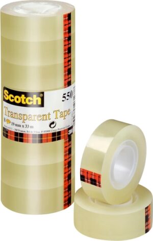 Scotch Pack de 8 Cintas Adhesivas - 19mm x 33m - Color Transparente