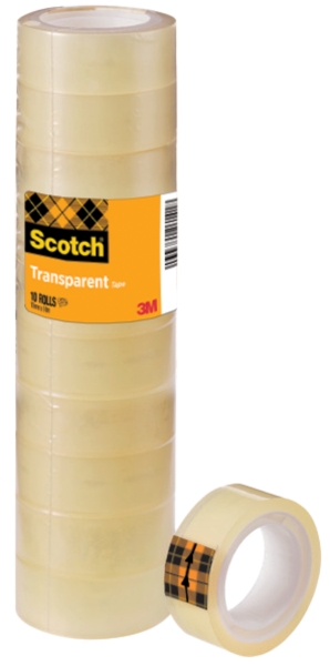Scotch Pack de 10 Cintas Adhesivas 15mm x 10m - Transparente