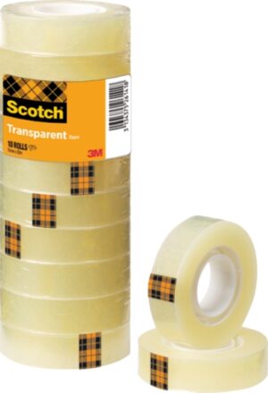Scotch Pack de 10 Cintas Adhesivas 15mm x 33m - Color Transparente