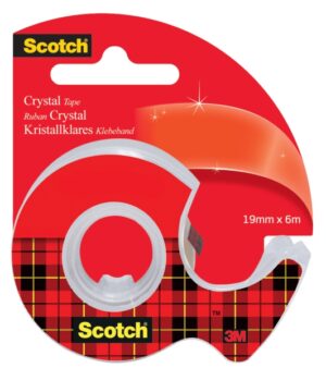 Scotch Crystal Cinta Adhesiva - Incluye Dispensador 19mm x 6m - Color Transparente