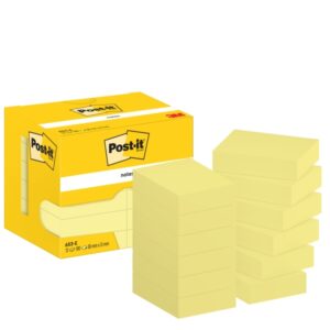 Post-It Pack de 12 Blocs de 100 Notas Adhesivas Reposicionables - Forma Rectangular - 38x51mm - Color Amarillo Claro