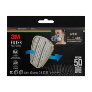 3M Filtros de Repuesto para Mascara de Media Cara - Filtros Combinados ABEK1 - 1 Par - Color Gris