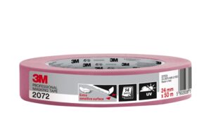 3M Cinta de Enmascarar para Superficies Delicadas - 24mm x 50m - Color Rosa