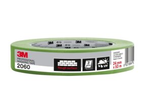 3M Cinta de Enmascarar Profesional para Superficies Rugosas - 24mm x 50m - Color Verde