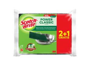 Scotch-Brite Classic Pack de 3 Estropajos de Cocina XL - Promocion 2 + 1 Gratis - Color Verde Oscuro