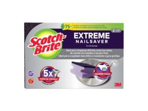 Scotch-Brite Extreme Pack de 2 Estropajos de Cocina - Proteccion para los Dedos - Color Morado