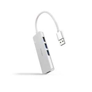 Nanocable Hub USB 3.0 4xUSB3.0. USB-A/M-USB 3.0/H - Aluminio - 18cm - Color Gris