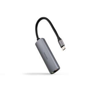 Nanocable Adaptador de Red USB-C a Ethernet Gigabit 10/100/1000 Mbps - USB-C 100W - Aluminio - 18cm - Color Gris