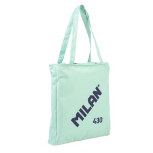 Milan Coleccion 430 Bolso Shopper 7.5L - Tamaño 38x36x6,5cm - Asa Larga 27cm - Tejido 'ripstop' - Color Verde