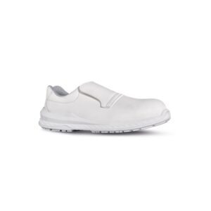 Upower Madrid O ESD Calzado de Seguridad sin Cordones - Talla 48 - Parte Superior Hidrofuga y Transpirable, Suela Antideslizante, Puntera Ultraligera, Proteccion S2 FO SR - Color Blanco