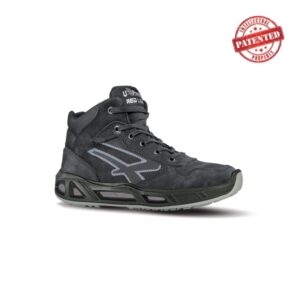 Upower Lift Carpet S ESD Calzado de Seguridad Altos - Talla 48 - Cuero Nubuck, Puntera de Aluminio, Hidrofugos, Antiarrugas, Suela Antideslizante, Proteccion S3S CI FO SR - Color Gris Oscuro