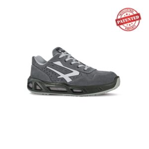 Upower Going Carpet S ESD Calzado de Seguridad Bajos - Talla 48 - Gamuza Perforada, Puntera de Aluminio, Antiarrugas, Antideslizante, Proteccion S1PS FO SR - Color Gris/Blanco