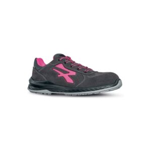 Upower Tokyo S ESD Calzado de Seguridad para Mujer - Talla 42 - Plantilla Antifatiga, Gamuza Perforada, Puntera AirToe Composite, Antiperforacion, Suela Antiabrasion, Clase S1PS FO SR - Color Gris/Rosa