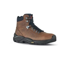 Upower Trail S Botines de Seguridad - Talla 47 - Empeine Piel Pull-Up Engrasado Hidrofugo, Puntal Composite, Antiperforacion, Transpirables, Suela Antideslizante PU/VIBRAM, Proteccion S3S CI HI HRO FO SR - Color Marron