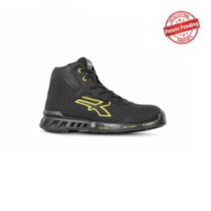 Upower Joe S ESD Calzado de Seguridad Altos - Talla 48 - Proteccion S3S CI FO SR, Puntera AirToe Aluminium, Suela Antideslizante, Ultraligeros, Transpirables, Antiperforacion - Color Negro/Amarillo